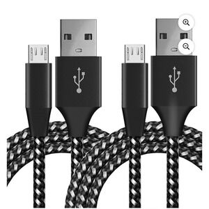 OWNTECH 2 Pk 10ft Micro USB Cables Old Samsung Galaxy Android Phones Fast Charge